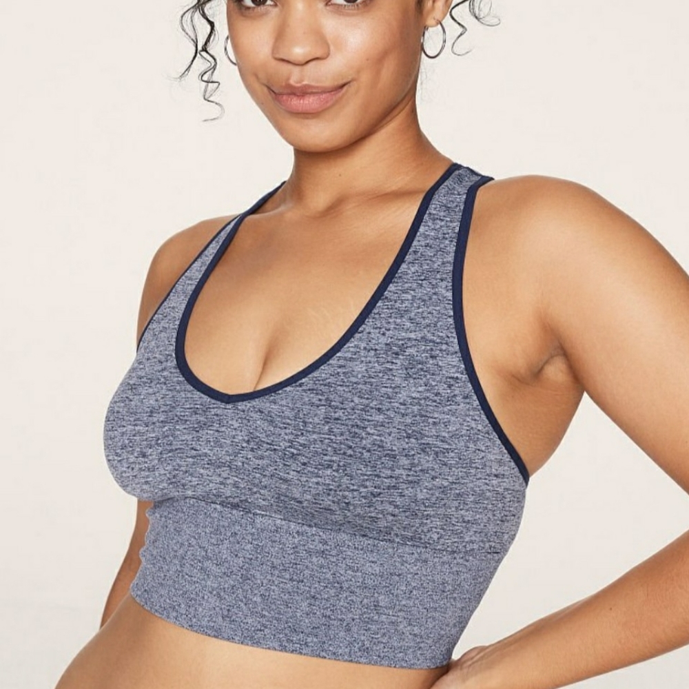 PINK Victoria's Secret Sport Size Large Bra + Medium Boyshort Navy Blue NWT